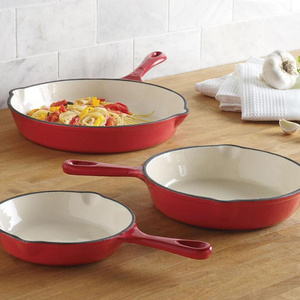 Enamel Coating Cast Iron Non-stick Fry Pan Small Cast Iron Cookware Skillets