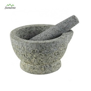 Cheap Natural surface stone granite mortar and pestle/ herb spice and nut grinder