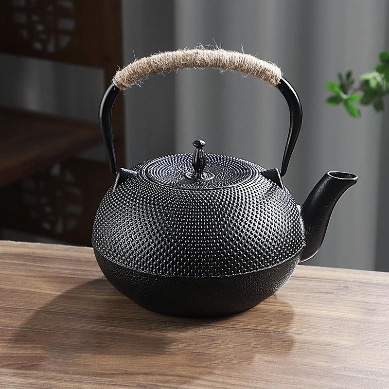 Japanese enamel coated cast iron teapot kettle 1200 ml cast iron tea pot with infuser