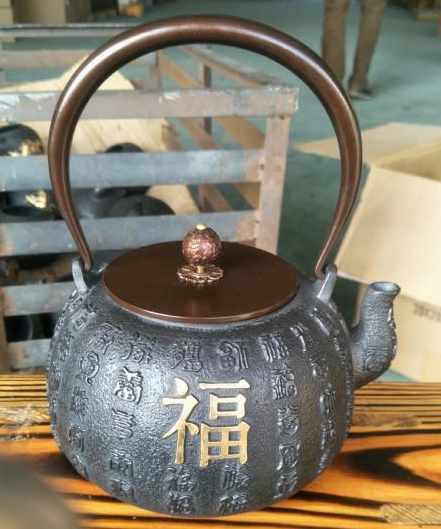 Chinese traditional enamel cast iron 1300ml teapot vintage black cast iron tea pot