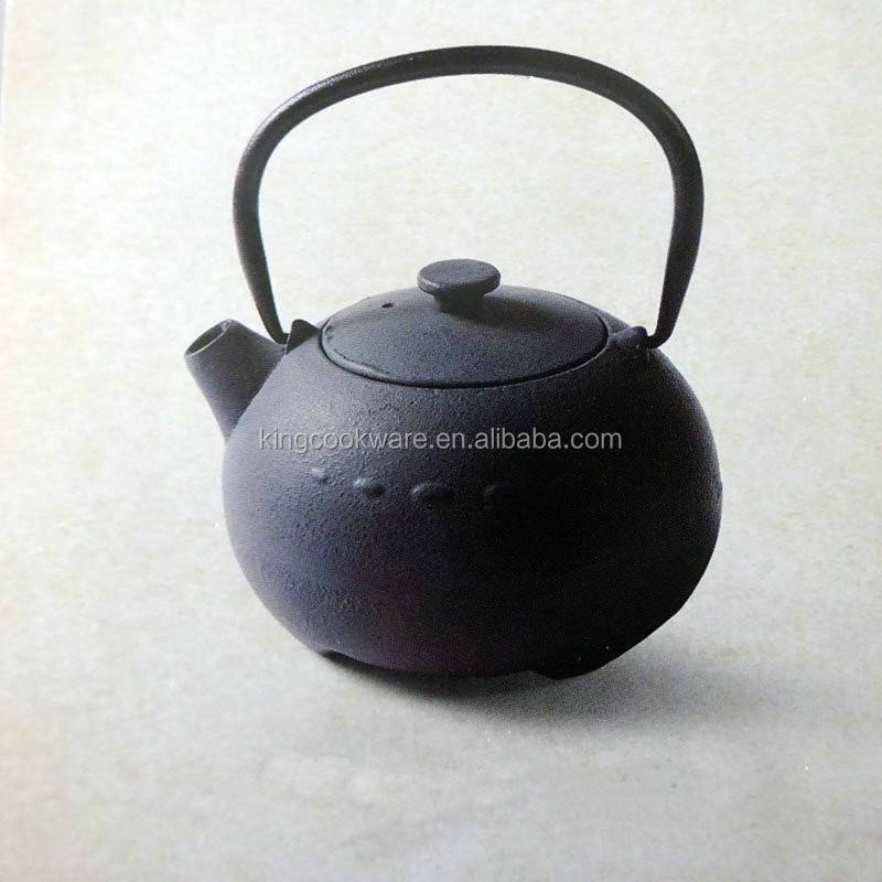 Chinese hand made cast iron enamel coated black tea pot