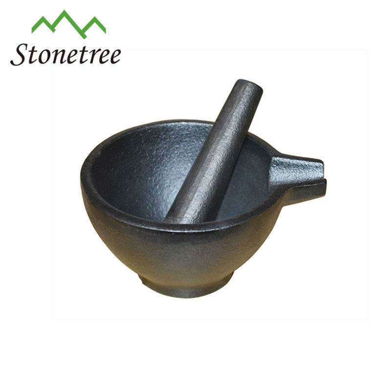 Cast iron mortar and pestle for pepper grinder