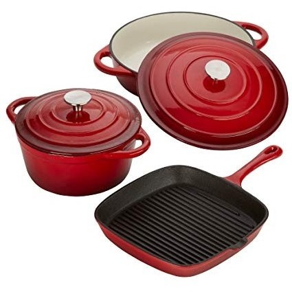 Kitchen ware non stick enamel cast iron cooking pots sets cookware casserole