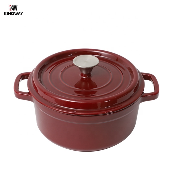 Multicoloured With Lid Cast Iron Dutch Oven Pot Enamel Casserole