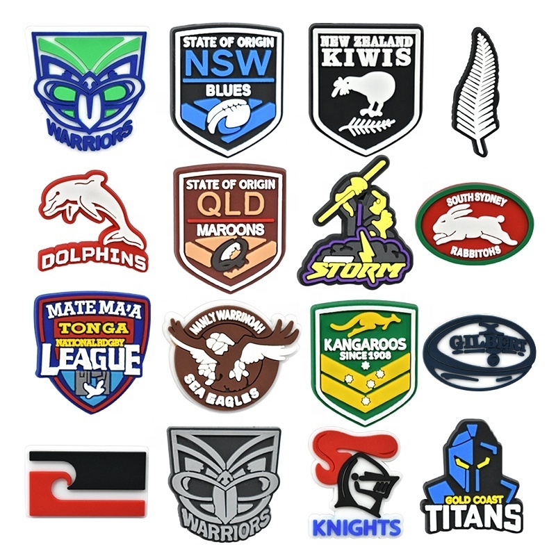 New Arrival Australia NRL Team Logo Shoe Charms Pvc Charms Shoe Buckle Shoe Decorations Wholesale