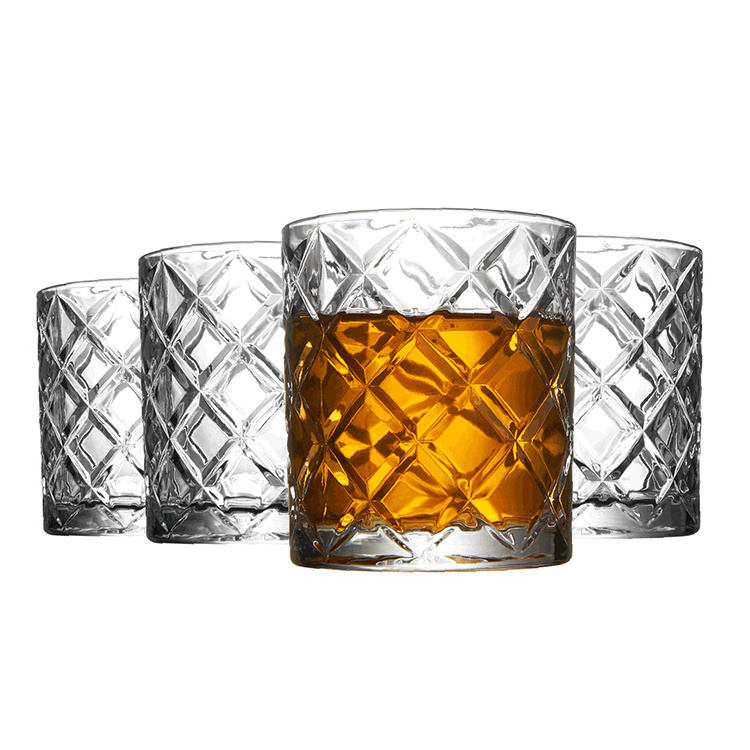 Factory hot sale Crystal Diamond Tumbler crystal whisky glasses shot glasses 12.0oz juice/water/rock glass cup