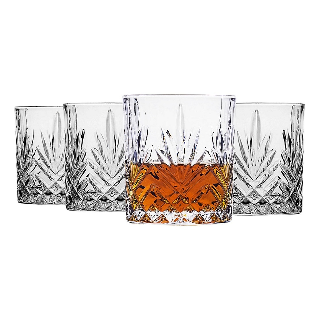 Wholesale Manufacturer Good Quality Transparent 350ml Whiskey Round Glass DOF Rock Cup Paris Crystal Tumbler