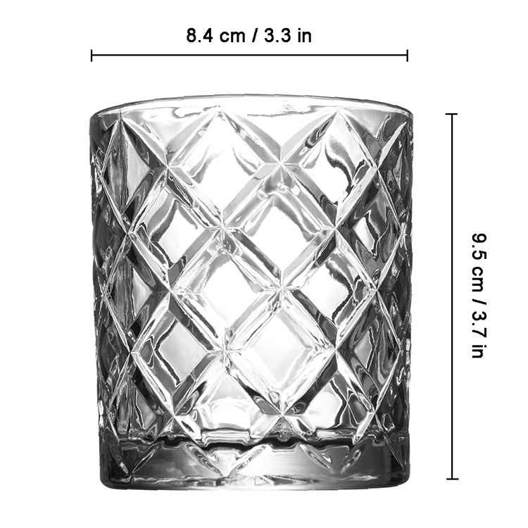 Factory hot sale Crystal Diamond Tumbler crystal whisky glasses shot glasses 12.0oz juice/water/rock glass cup