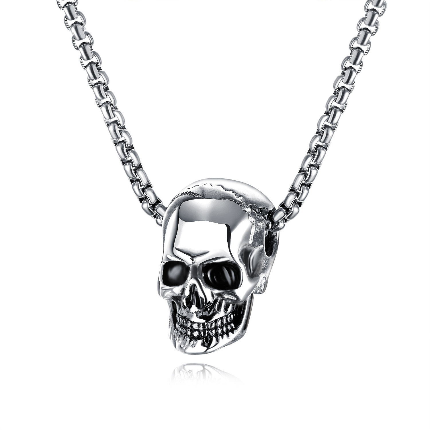 hip hop punk pendant personality Skull men's necklace Hip Hop retro accessories Stainless steel necklaces