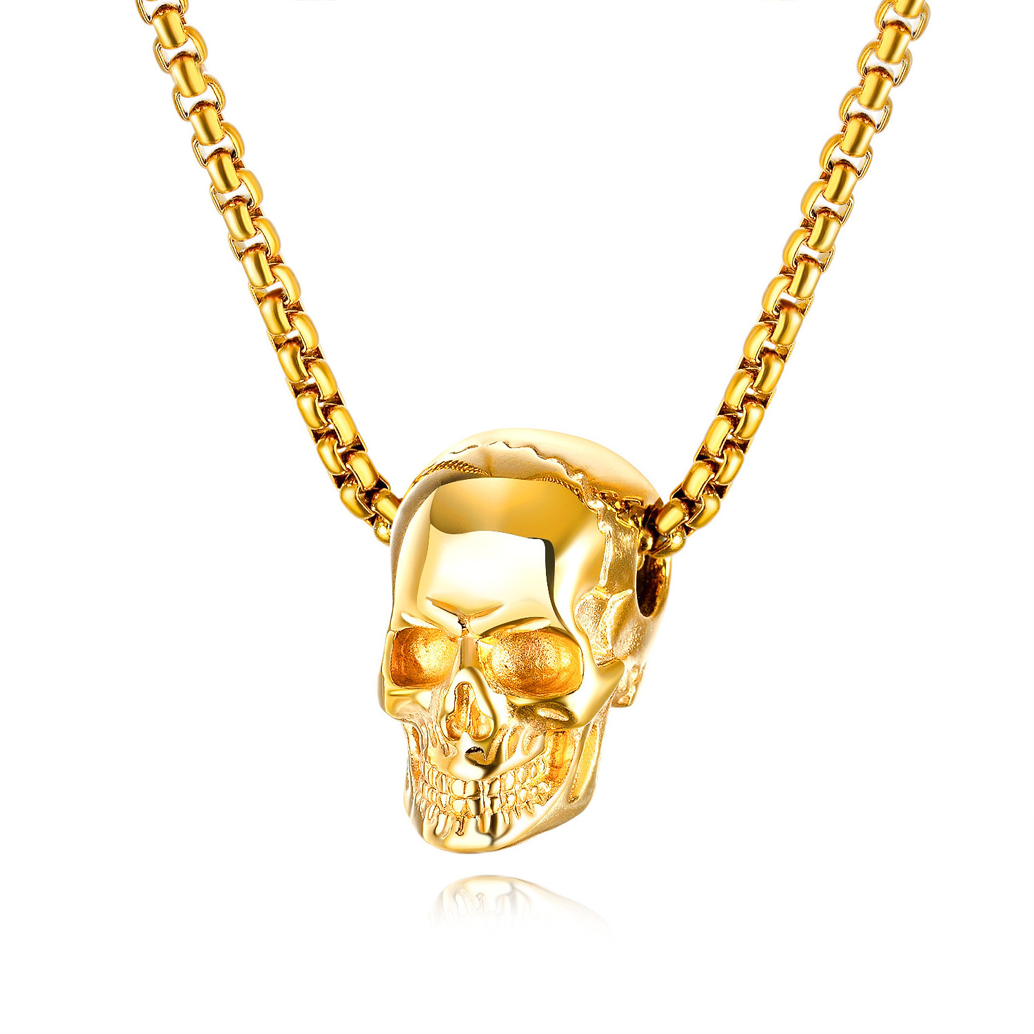 hip hop punk pendant personality Skull men's necklace Hip Hop retro accessories Stainless steel necklaces