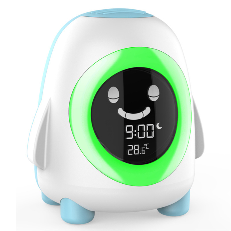 Smart alarm clock with wake-up light for kids bedroom rechargeable motion sensor desktop clock