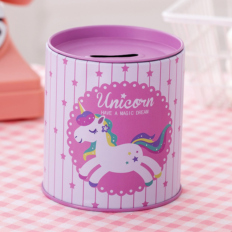 Factory wholesale custom tin can money box metal coin piggy bank for kids