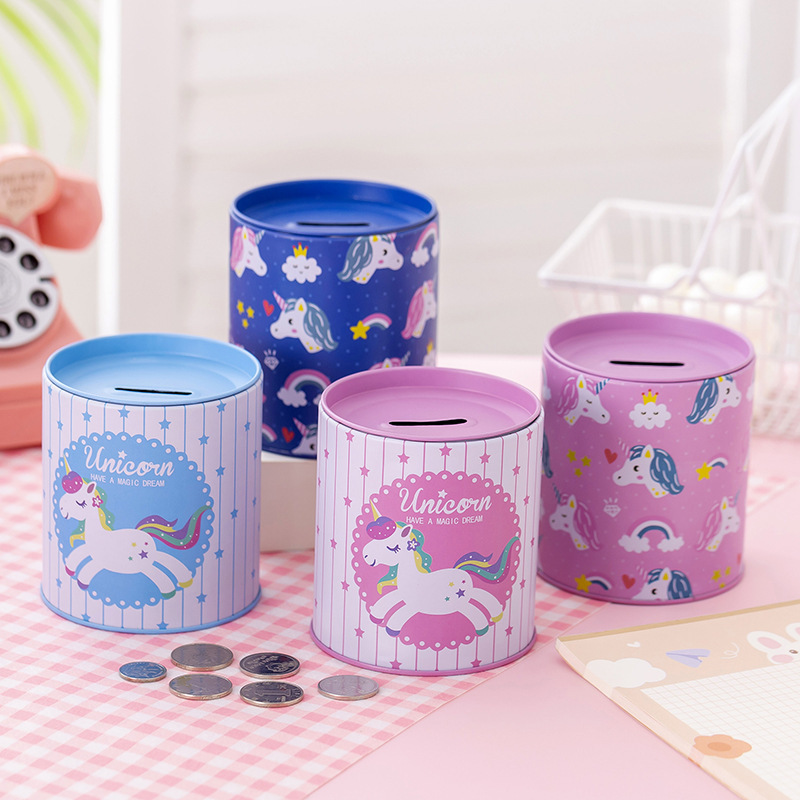 Factory wholesale custom tin can money box metal coin piggy bank for kids