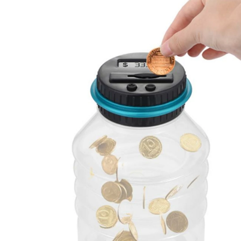 Digital counting money jar with high quality kids money management piggy bank