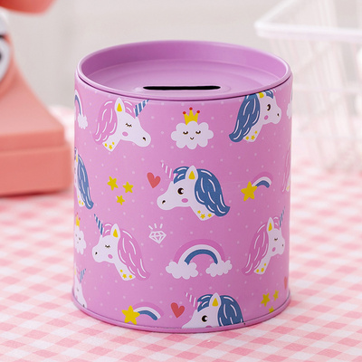 Factory wholesale custom tin can money box metal coin piggy bank for kids