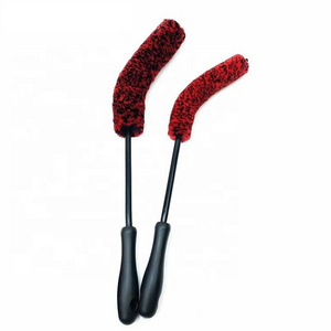 3 pcs set car detailing wool wheel cleaning brushes set for washing auto tyre rims woolen brush