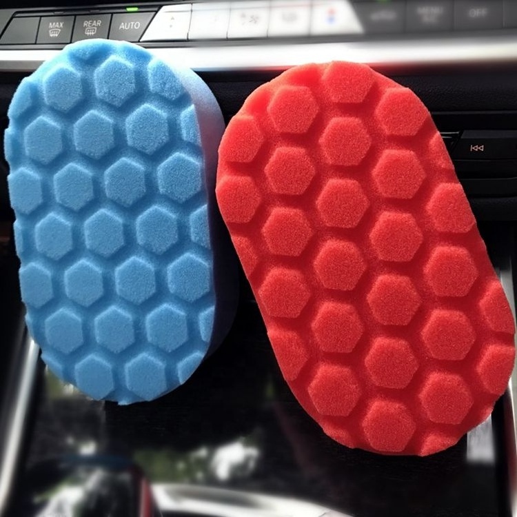 Automotive polishing and waxing sponge honeycomb wax sponge sealing glaze mirror reduction grinding manual waxing sponge