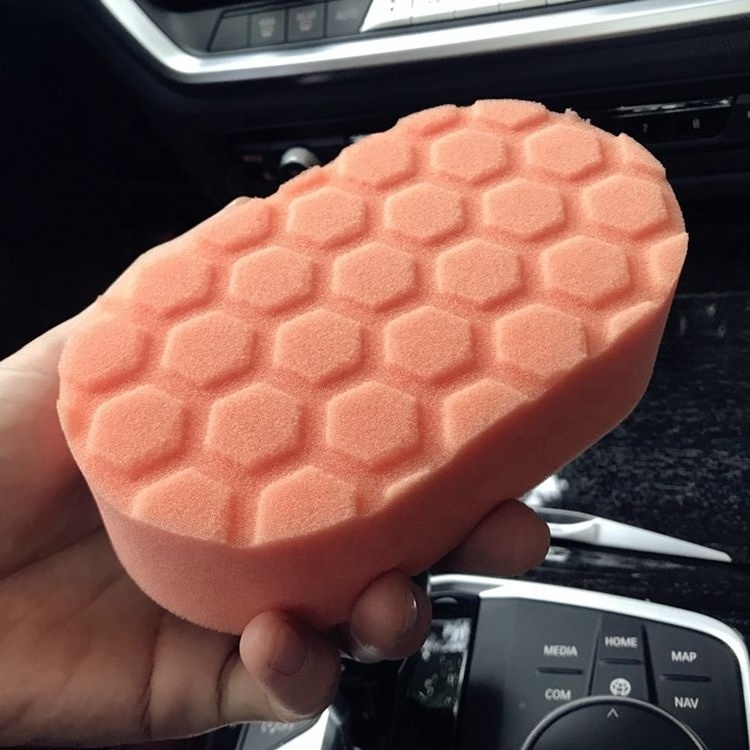 Automotive polishing and waxing sponge honeycomb wax sponge sealing glaze mirror reduction grinding manual waxing sponge