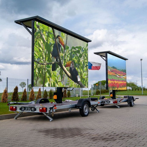 Outdoor P5 P6 Trailer LED display screen with solar panels and battery