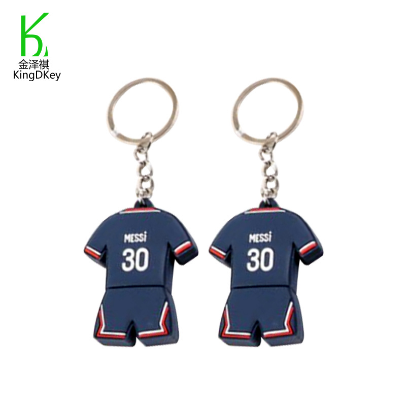 Personalized Football Star Pendant PSG - Paris Saint-Germain Messi Keychain PVC Rubber Keyring