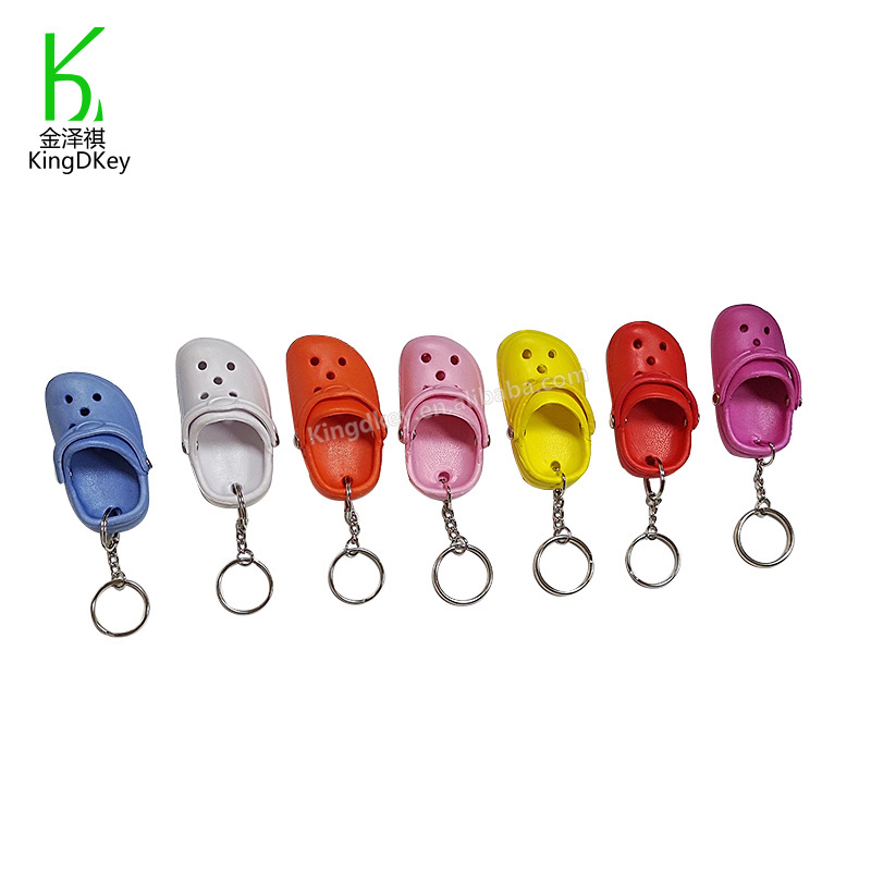 2022 EVA Custom Summer keyring Colorful CROC keychain Creative Mini 3D Beach Shoes black CROC Keychain