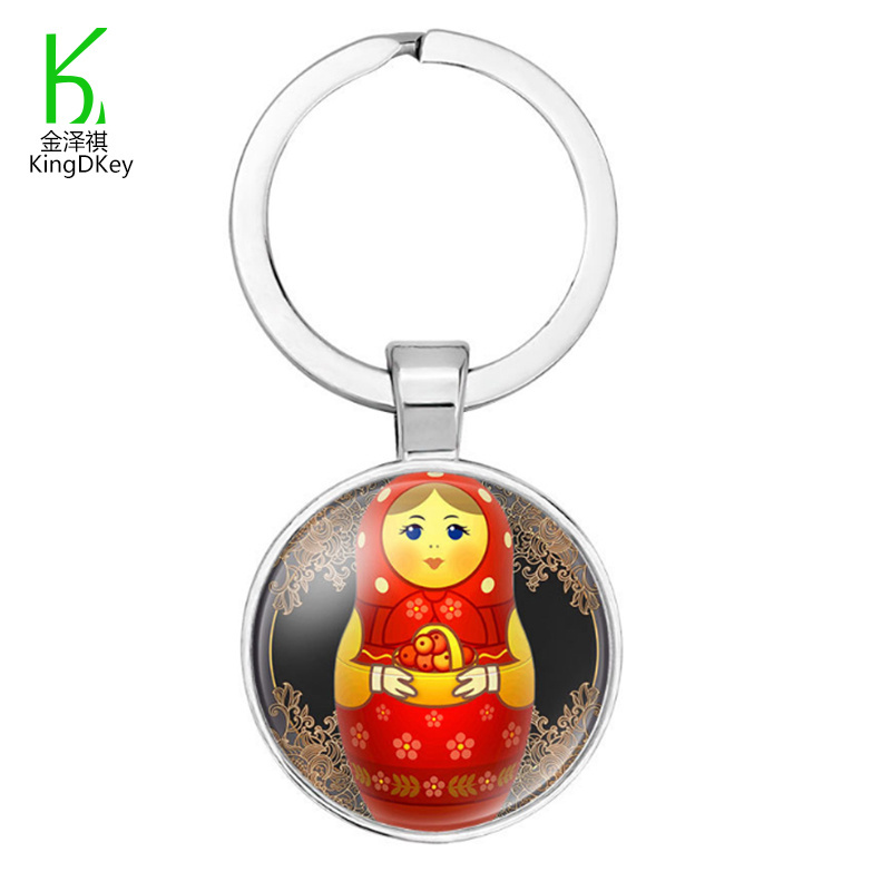 New jewelry pendant keychain Russian dolls pendant Time gem keyring Car bag accessories