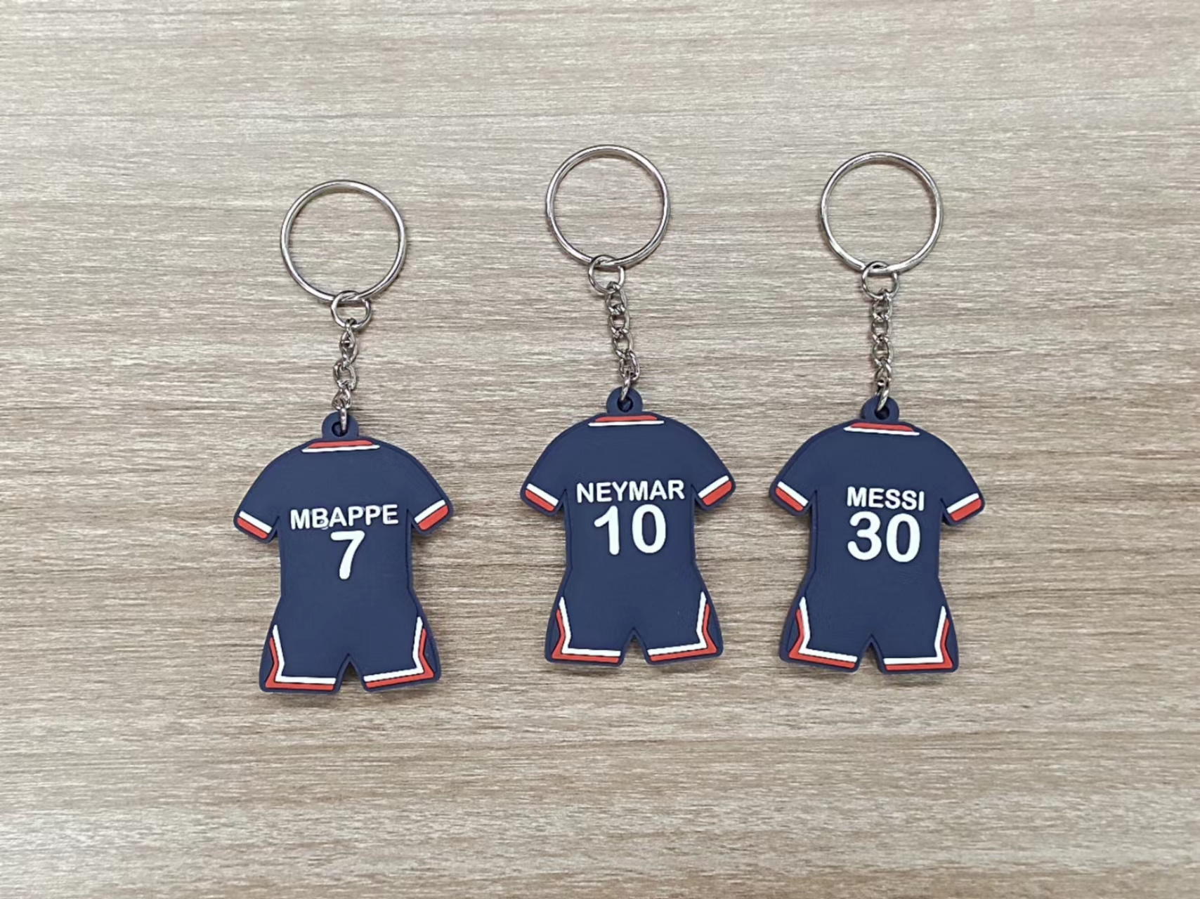 Personalized Football Star Pendant PSG - Paris Saint-Germain Messi Keychain PVC Rubber Keyring