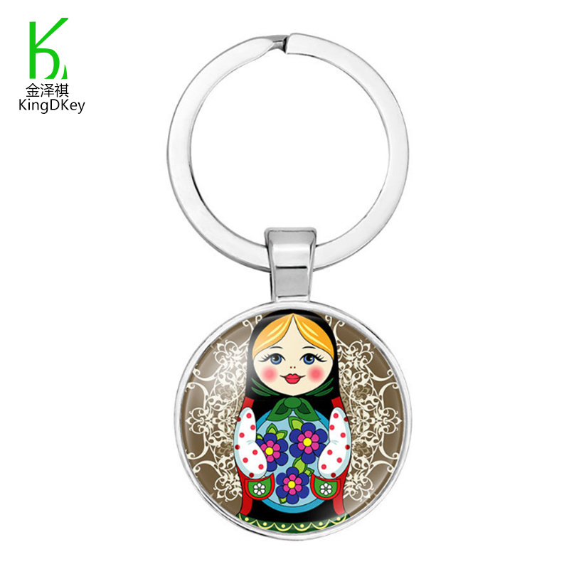 New jewelry pendant keychain Russian dolls pendant Time gem keyring Car bag accessories