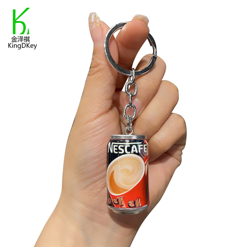 New 3D resin beer bottle drink pendant cans accessories pendant earrings key ring accessories Diy material keychain