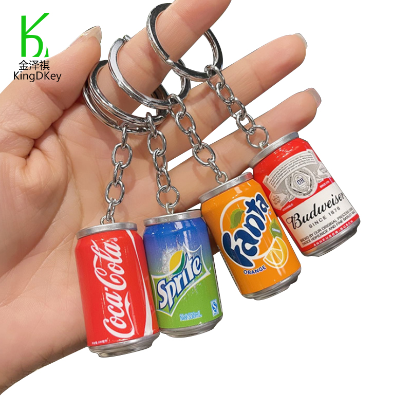 New 3D resin beer bottle drink pendant cans accessories pendant earrings key ring accessories Diy material keychain