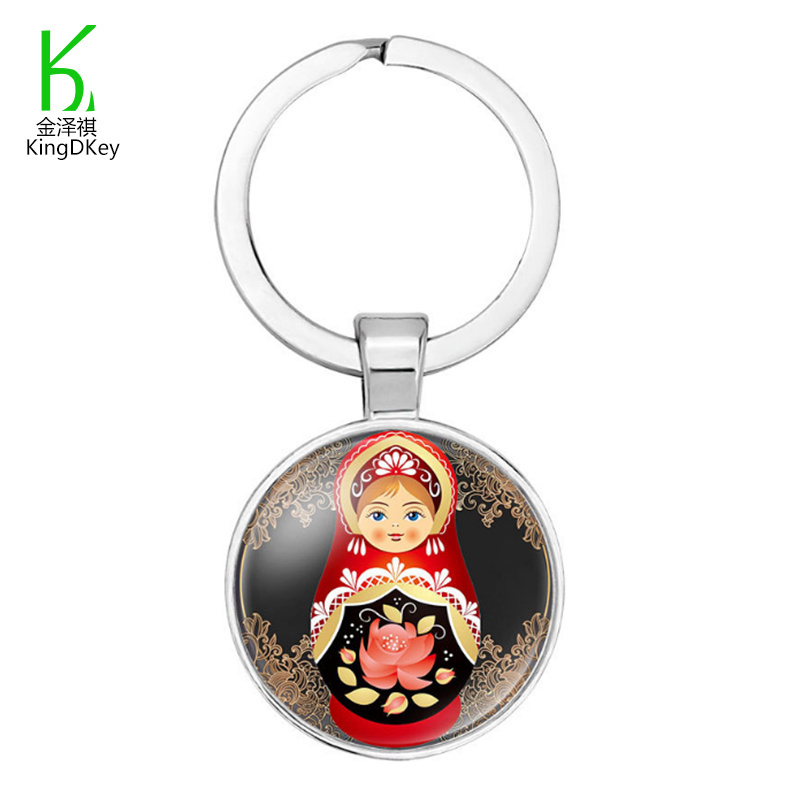 New jewelry pendant keychain Russian dolls pendant Time gem keyring Car bag accessories