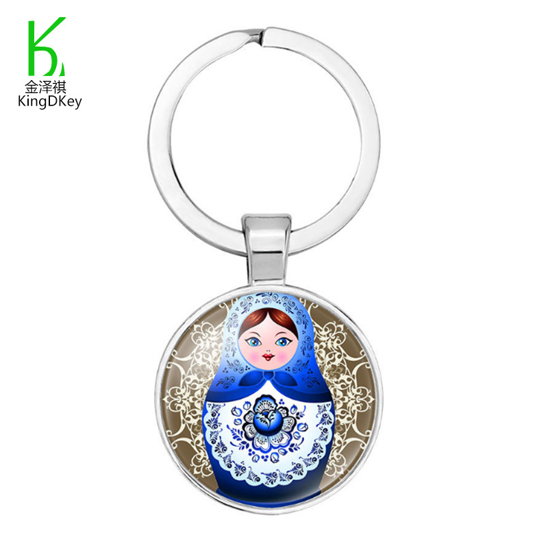 New jewelry pendant keychain Russian dolls pendant Time gem keyring Car bag accessories