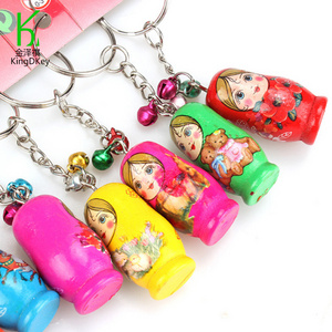 Personalized Wood Matryoshka Russian Doll Keyring Cute russian nesting dolls wooden keychain for decorative souvenir gift