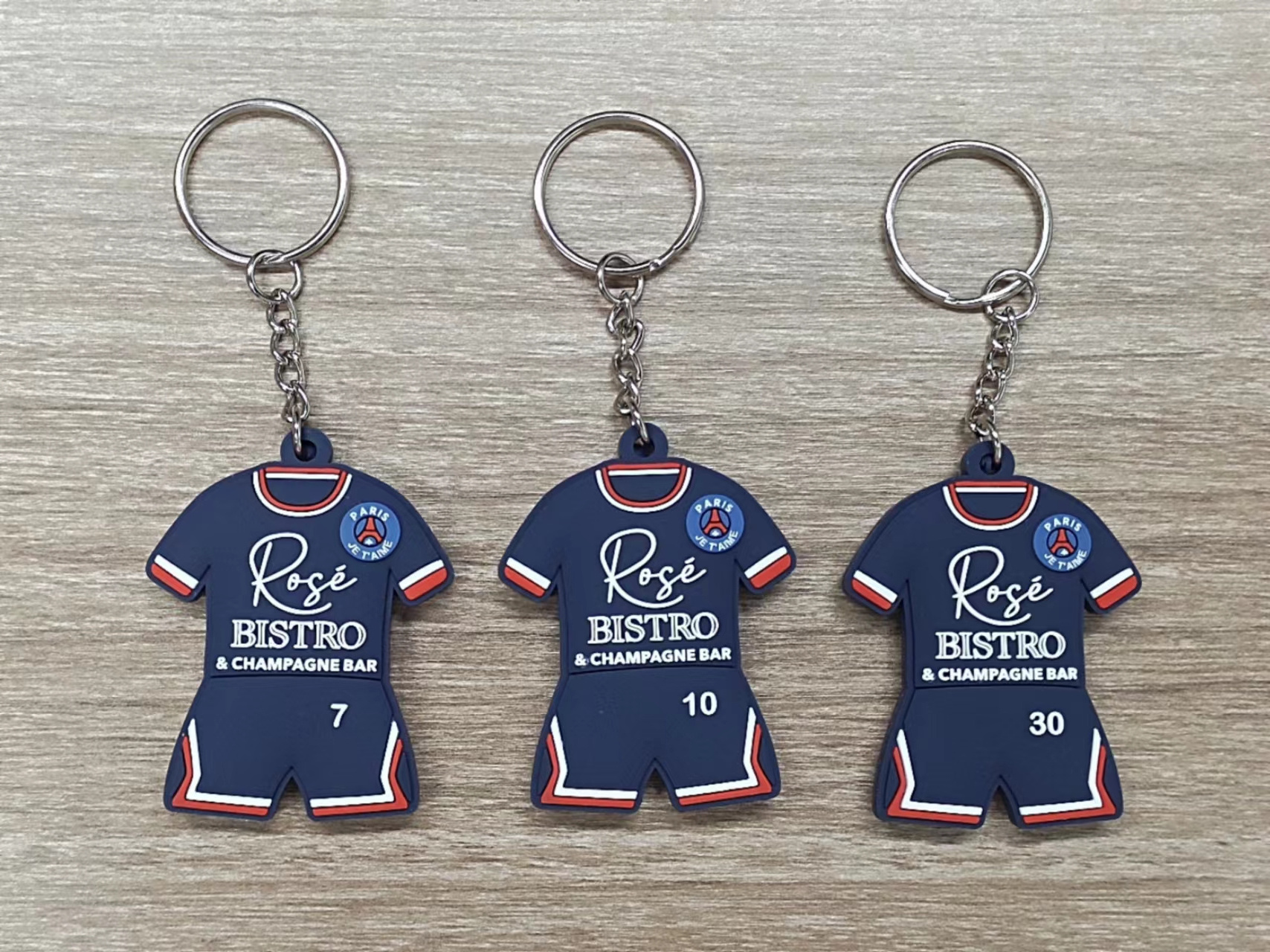 Personalized Football Star Pendant PSG - Paris Saint-Germain Messi Keychain PVC Rubber Keyring