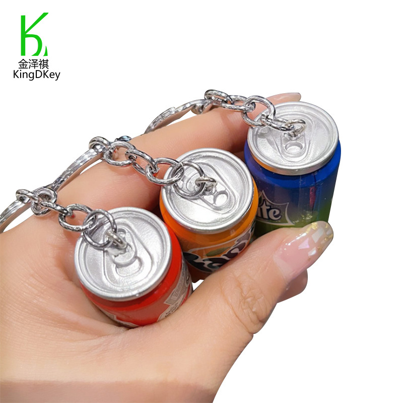 New 3D resin beer bottle drink pendant cans accessories pendant earrings key ring accessories Diy material keychain