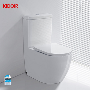 Kidoir Bathroom Wc One Piece Toilet Floor Mounted S Trap Double Storm Wash Ceramic Toilet With Angle Valve And Hose