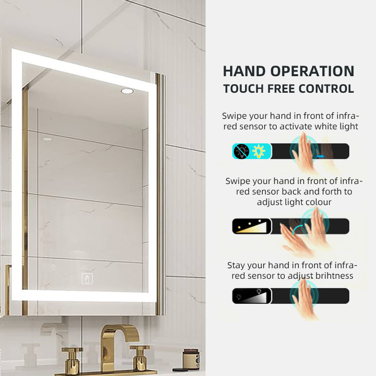 Kidoir Chinese Factory Led Bathroom Mirror Wall Full Mirror Led Bathroom Mirror With Led Light And Bluetooth