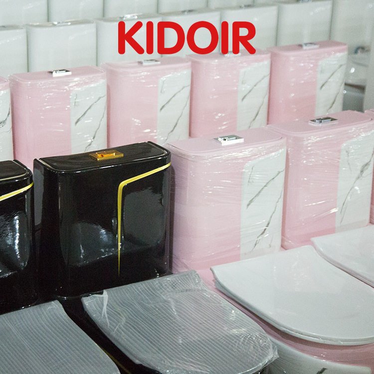 Kidoir Inodoro Negro Luxury One Piece Ceramic Wc Water Closet Porcelain Gold Black Colored Toilets Bowl For Bathroom