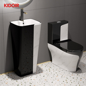 Kidoir Hot Sale Luxury One Piece Bathroom Ceramic Wc Water Closet Porcelain White Black Colored Toilets Bowl