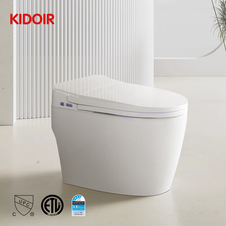 Kidoir european dual flush siphon flush luxury one piece toilet bowl floor mounted s-trap smart toilet bowl