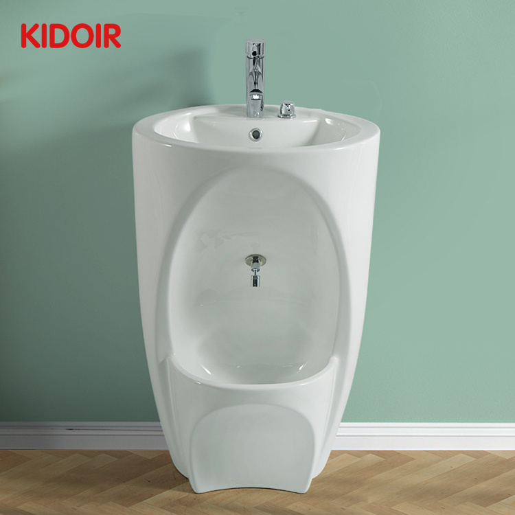 Kidoir Wholesales Muslim Islamic Mosque Ceramic Wudu Foot Wash Basin Floor Mounted Dual Level Foot Washing Station Sink