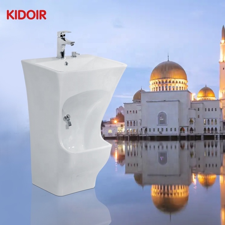 Kidoir Islamitische Product Muslim Feet Shower Ceramic Washer Lavabo Wudu Sink 2 Layer Unit Wudu Ablution Wash Station Basin