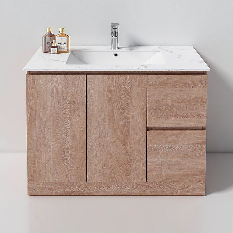 Kidoir Modern Style Design Vanity Undercounter Wash Basin PVC Bathroom Cabinets With Mirror Stainless Steel Hinge For Sale