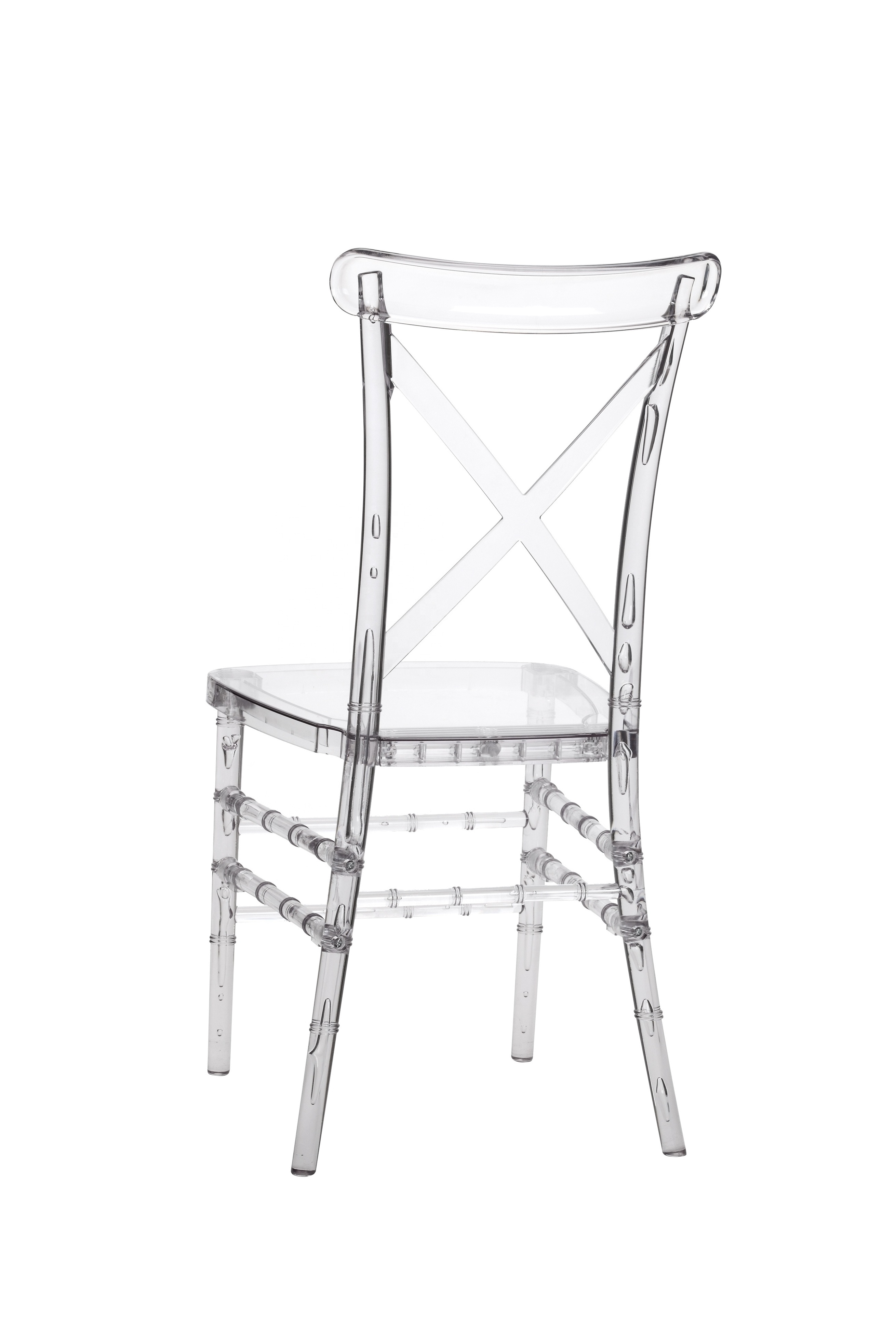 Modern Elegant style plastic restaurant outdoor clear transparent event stacking banquet ghost acrylic chair