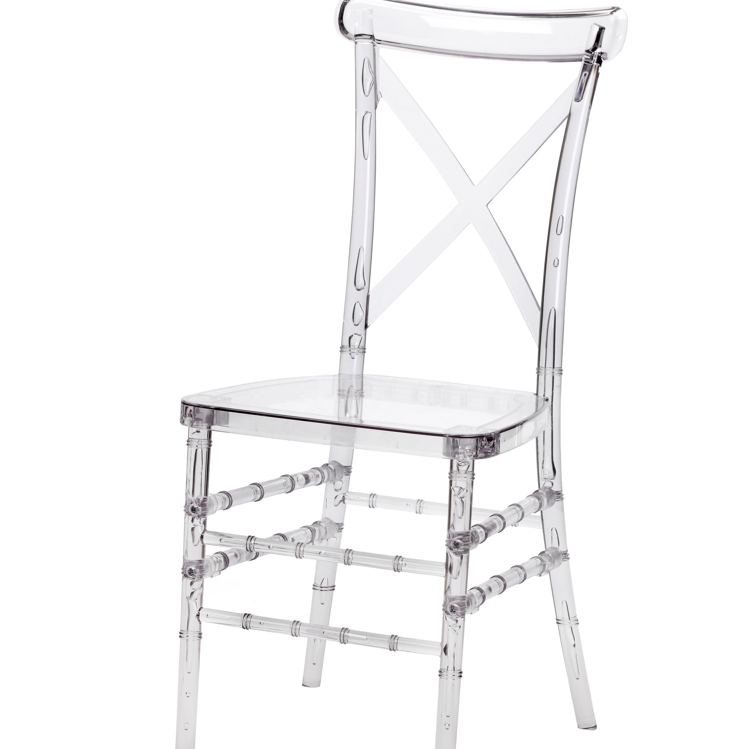 Modern Elegant style plastic restaurant outdoor clear transparent event stacking banquet ghost acrylic chair