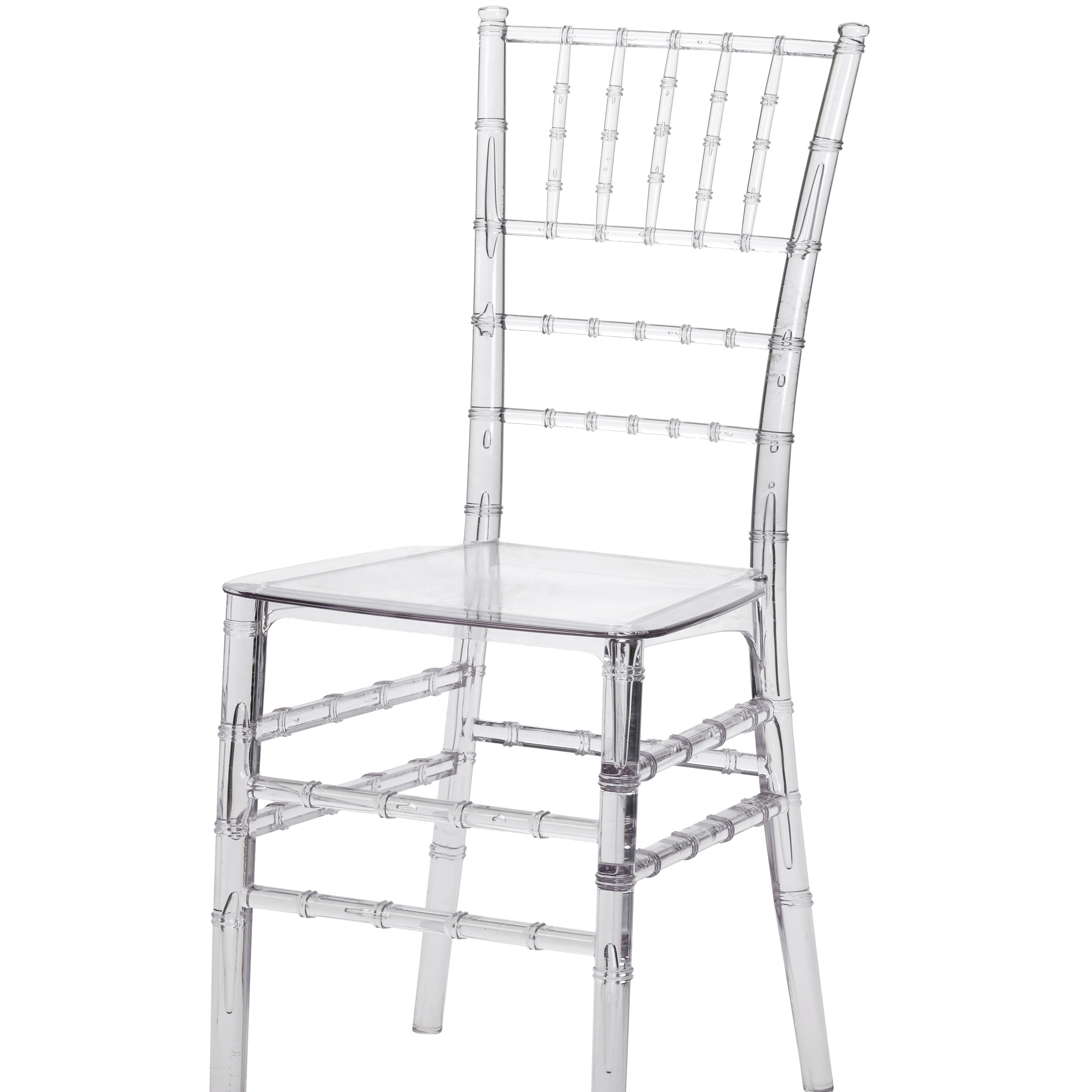 Wholesale Stackable Clear Resin Acrylic Chavari Chairs Hotel Plastic Events Wedding Transparent Chiavari Chair