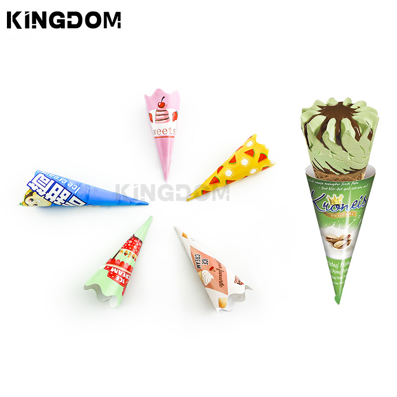 Wholesale Cone Ice Cream Sleeve Coated Paper Cup Wrapping Paper