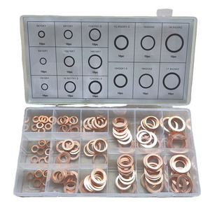 150pc Copper Metric Sealing Washers Assortment Set Flat Ring Sump Plug Oil Seal Gasket