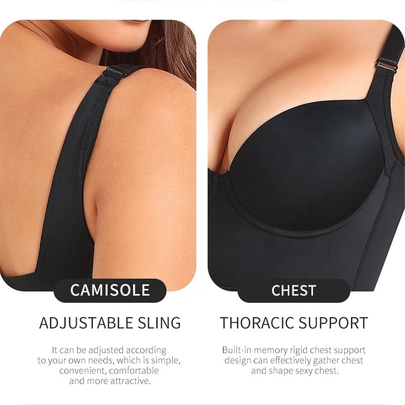 Private Label Sexy Women Shapers Women Deep Cup Bra Plus Size Shapewear Full Back Coverage Bra Fashion Sculpting Uplift Bra