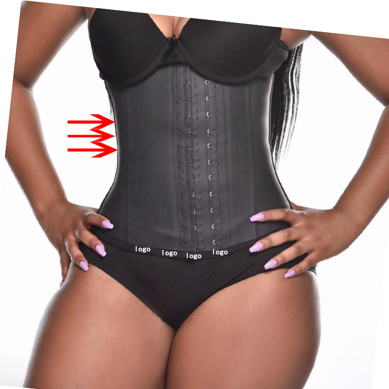 Custom Logo Body Shaper High Quality Ann Cherry Waist Cincher With Strong Latex Hook Waist Trainer Corsets Colombian Fajas